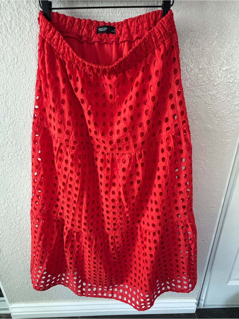 Simply Vera Vera Wang Red Eyelet Maxi Skirt
